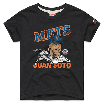Youth Homage Juan Soto Charcoal New York Mets Player Graphic Tri-Blend T-Shirt