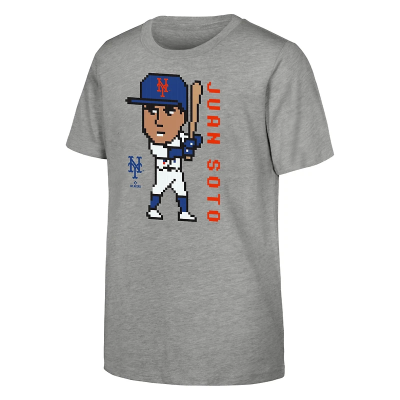 T-shirt Pixel Player Juan Soto Heather Grey des Mets de New York