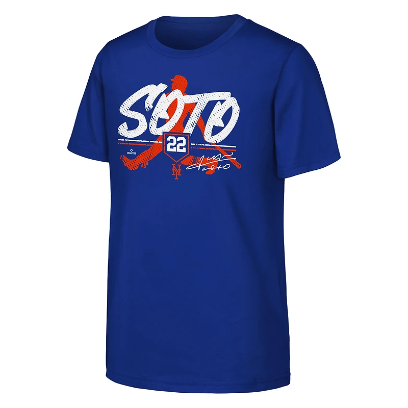 T-shirt de statut pour jeunes Juan Soto Royal New York Mets