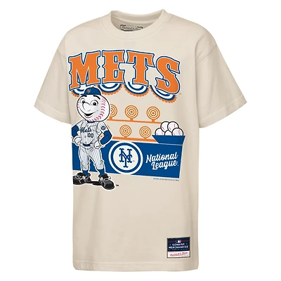 Youth Mitchell & Ness  Cream New York Mets Step Back Up Mascot T-Shirt