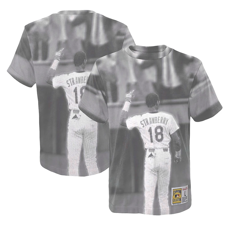 T-shirt pour jeune Mitchell & Ness Darryl Strawberry White New York Mets Sublimated Player
