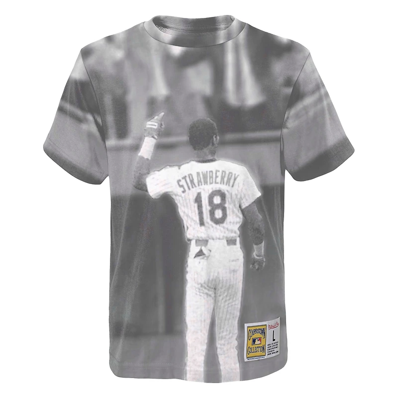 T-shirt pour jeune Mitchell & Ness Darryl Strawberry White New York Mets Sublimated Player