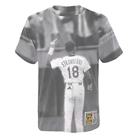 T-shirt pour jeune Mitchell & Ness Darryl Strawberry White New York Mets Sublimated Player