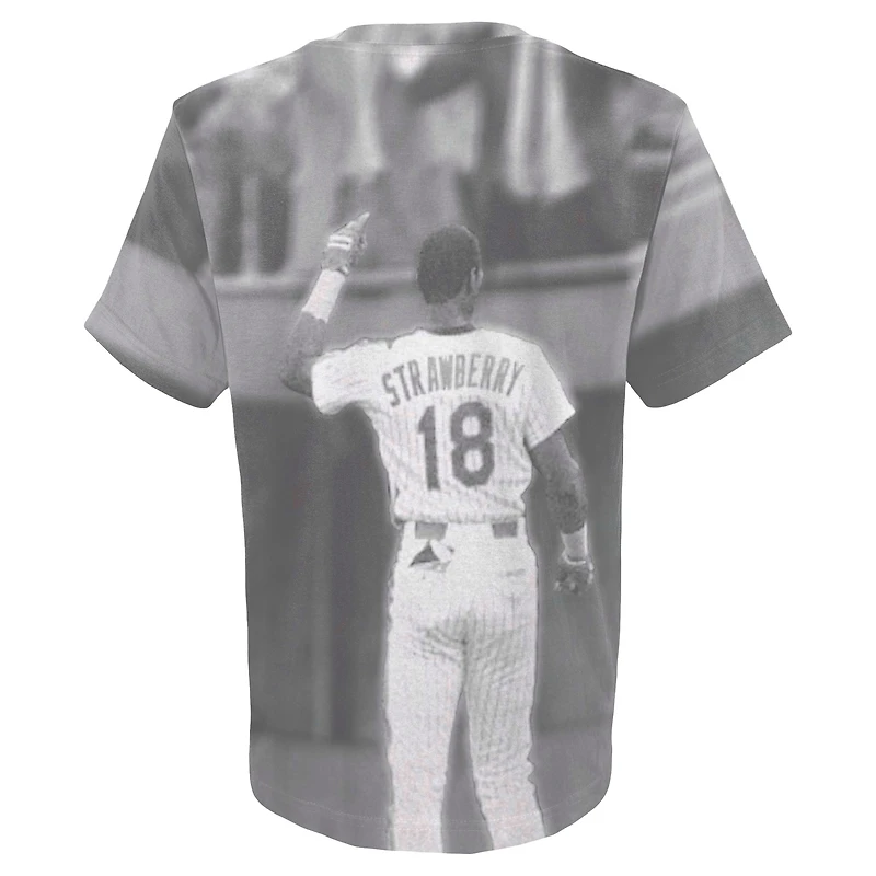 T-shirt pour jeune Mitchell & Ness Darryl Strawberry White New York Mets Sublimated Player