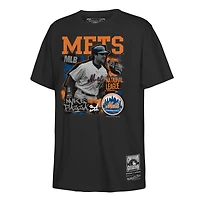T-shirt noir pour jeunes Mitchell & Ness Mike Piazza des Mets de New York Cooperstown Star Moment