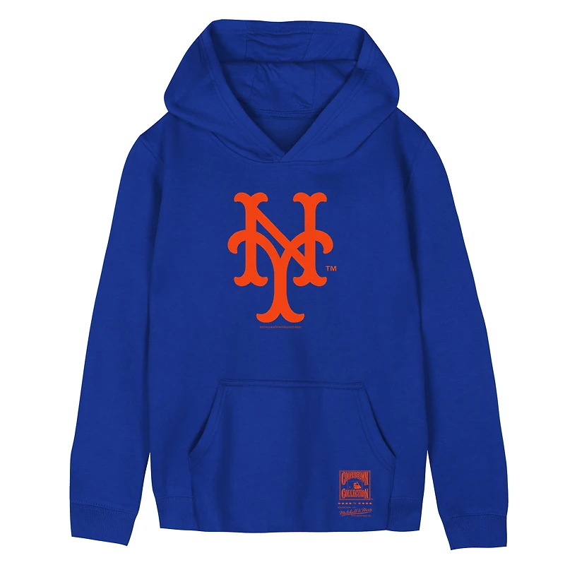 Youth Mitchell & Ness Royal New York Mets Retro Logo Hoodie