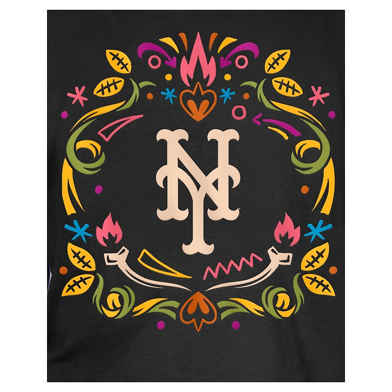 Youth New Era Black York Mets Día de los Muertos T-Shirt