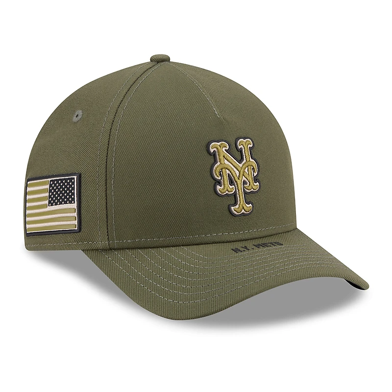 Youth New Era Olive New York Mets 2026 Armed Forces Day 9FORTY M-Crown Adjustable Hat