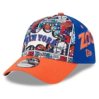 Casquette ajustable New Era 9FORTY pour jeunes New York Mets, bleu royal/orange, week-end des joueurs de la MLB 2025