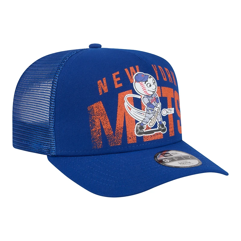 Casquette snapback New Era Royal New York Mets Logo Fade A-Frame 9FIFTY pour jeunes