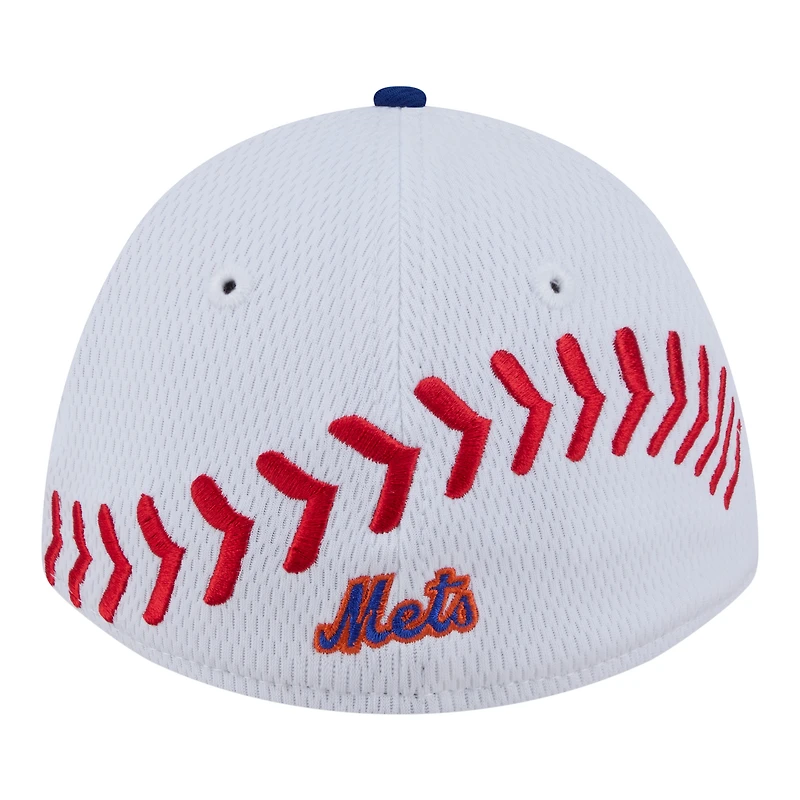 Youth New Era White/Royal New York Mets Baseball 39THIRTY M-Crown Flex Hat