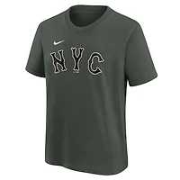 T-shirt Nike anthracite City Connect pour jeune avec logo New York Mets
