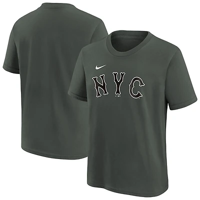 T-shirt Nike anthracite City Connect pour jeune avec logo New York Mets
