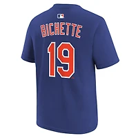 T-shirt Nike Bo Bichette Royal New York Mets pour enfant, avec nom et numéro