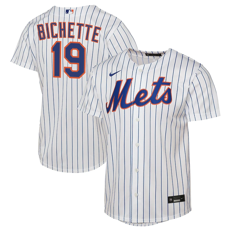 Youth Nike Bo Bichette White New York Mets Home Baseline Jersey