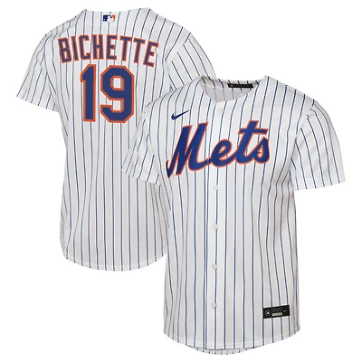 Youth Nike Bo Bichette White New York Mets Home Baseline Jersey