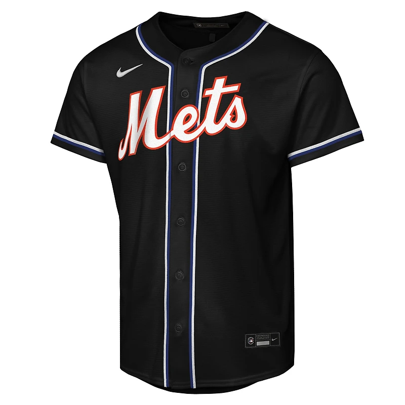 Youth Nike Francisco Lindor Black New York Mets Fashion Replica Player Jersey