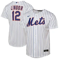 Youth Nike Francisco Lindor White New York Mets Home Replica Player Jersey