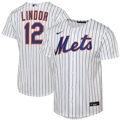 Maillot réplique domicile Nike Francisco Lindor blanc des Mets de New York pour enfant