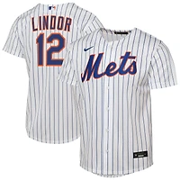 Maillot réplique domicile Nike Francisco Lindor blanc des Mets de New York pour enfant