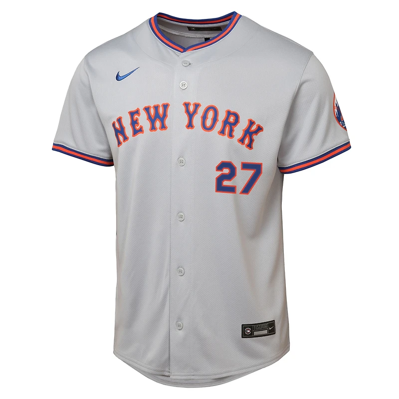 Maillot Nike Mark Vientos gris pour jeunes des New York Mets Road Limited