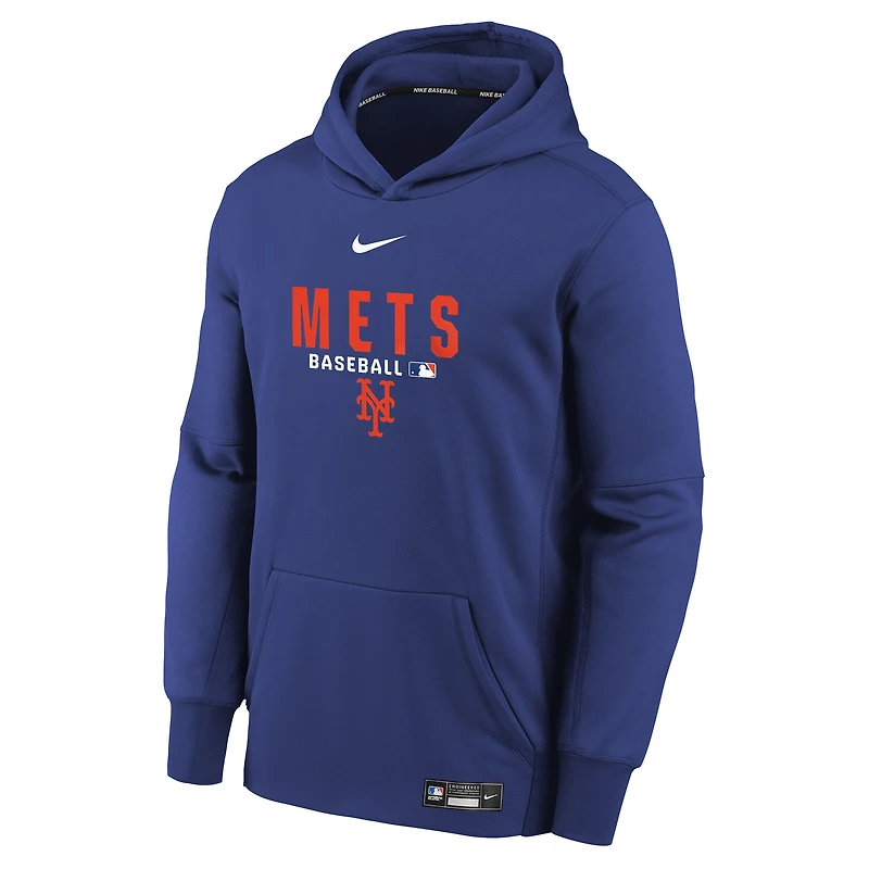 Sweat à capuche Nike Therma-FIT Authentic Collection Royal New York Mets pour enfant