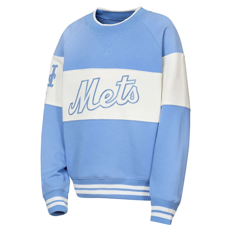 Sweat-shirt Youth Outerstuff bleu New York Mets Ultimate Pastels On Base