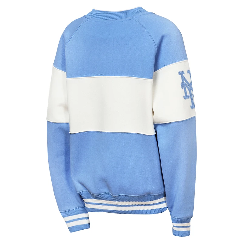 Youth Outerstuff Blue New York Mets Ultimate Pastels On Base Sweatshirt