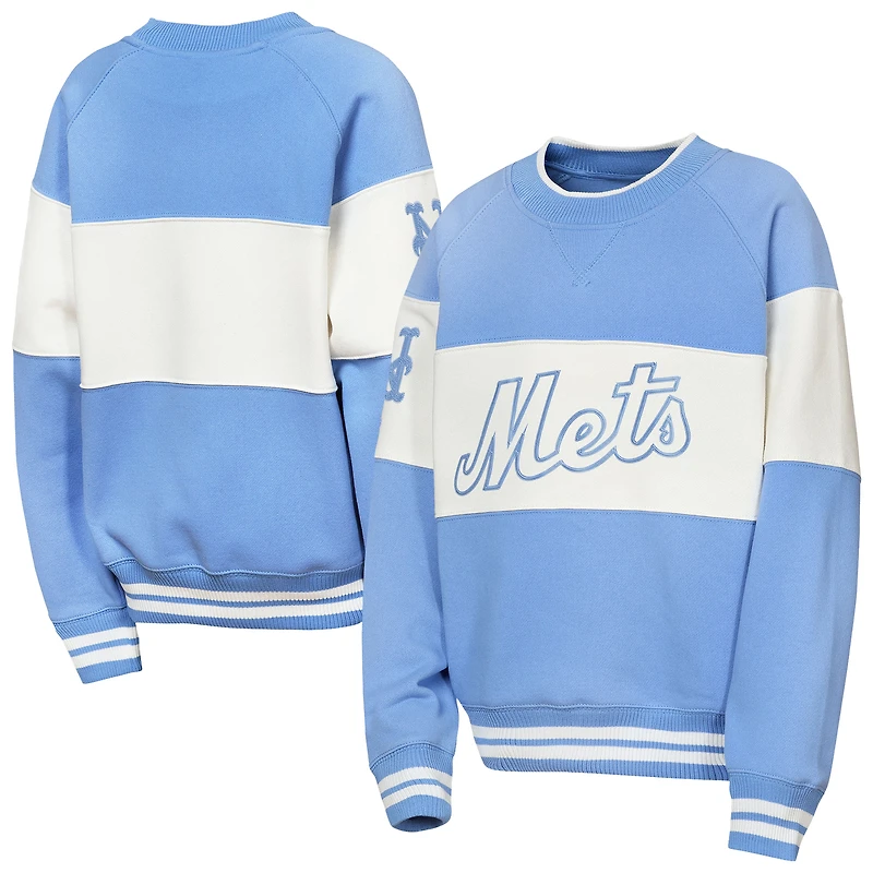 Youth Outerstuff Blue New York Mets Ultimate Pastels On Base Sweatshirt