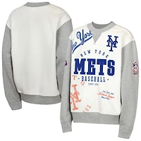 Youth Outerstuff  Cream/Gray New York Mets Big League Power Hit Fleece Sweatshirt