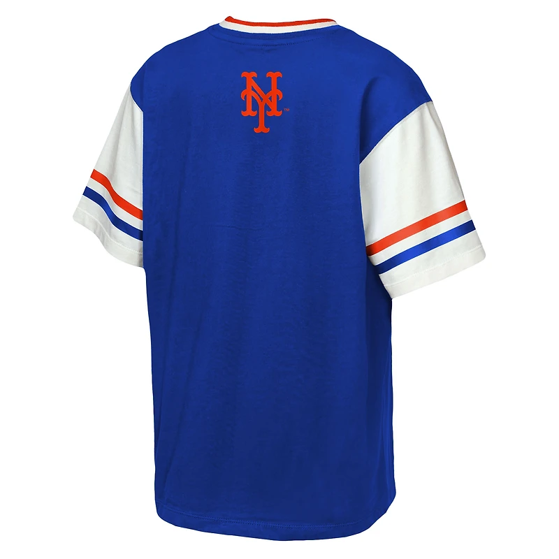 T-shirt à col rond Youth Outerstuff Royal New York Mets Big League Base Runner