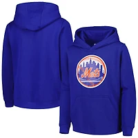 Sweat à capuche avec logo principal de l'équipe Royal New York Mets pour jeune