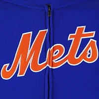 Youth Royal New York Mets Wordmark Full-Zip Fleece Hoodie