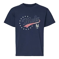T-shirt américain New York Mets bleu marine pour jeunes, doux comme un raisin