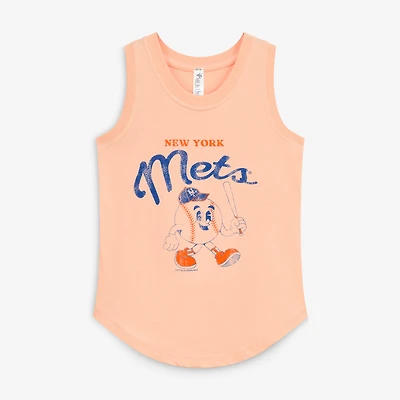 Youth Soft as a Grape Orange New York Mets Game Day Tank Top