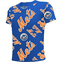 T-shirt Stitches Royal New York Mets Allover Team pour jeune