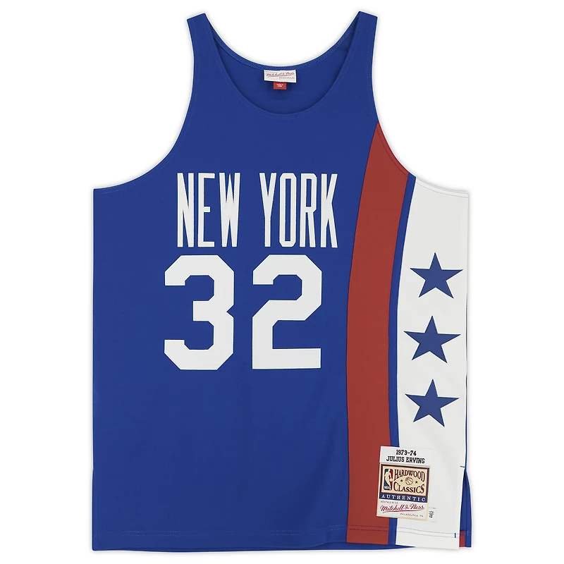 Julius Erving Blue New York Nets Autographed Mitchell & Ness 1973-74 Authentic Jersey with "3x ABA MVP" Inscription