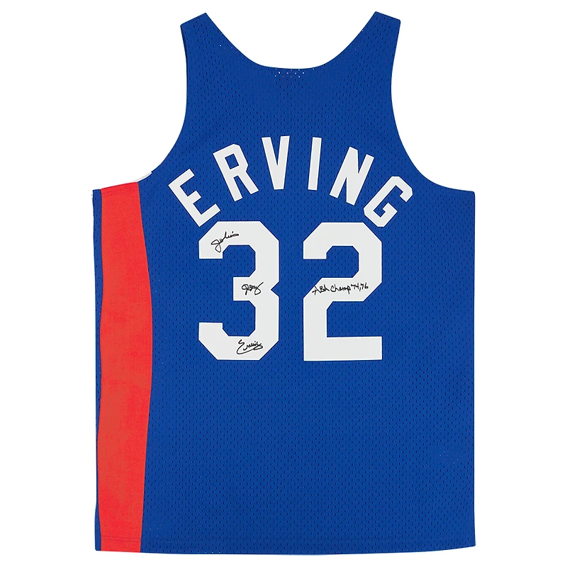 Julius Erving Blue New York Nets Autographed Mitchell & Ness 1973-74 Authentic Jersey with "ABA Champ 74 76" Inscription