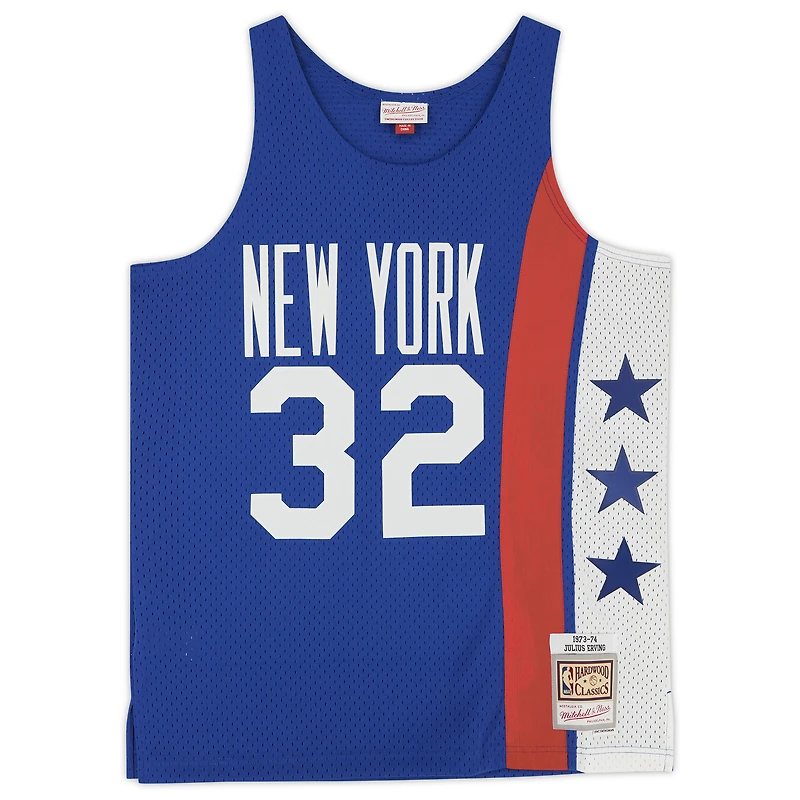 Julius Erving Blue New York Nets Autographed Mitchell & Ness 1973-74 Swingman Jersey with "3x ABA MVP" Inscription