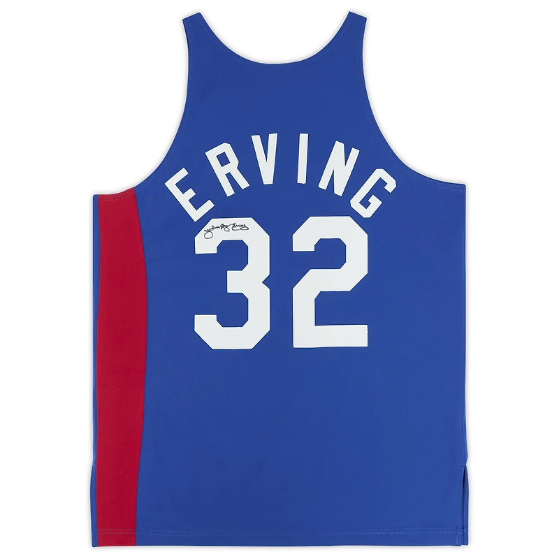 Maillot authentique Mitchell & Ness Hardwood Classics dédicacé par Julius Erving des New York Nets