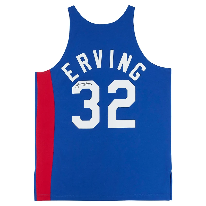 Maillot authentique Mitchell & Ness Hardwood Classics dédicacé par Julius Erving des New York Nets