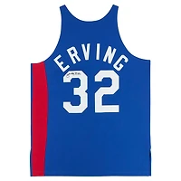 Maillot authentique Mitchell & Ness Hardwood Classics dédicacé par Julius Erving des New York Nets
