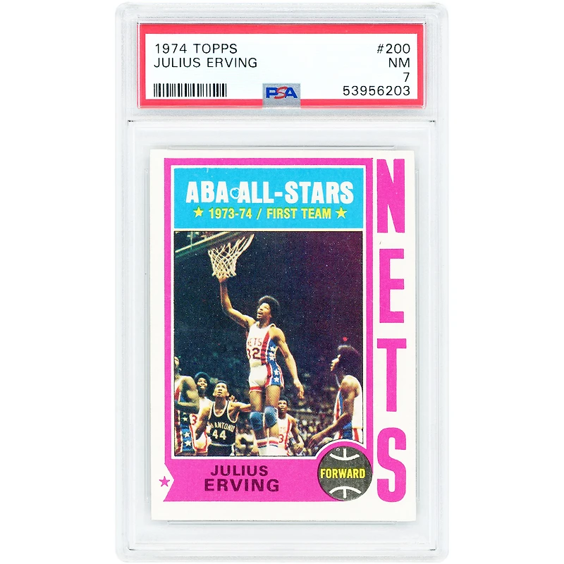 Julius Erving New York Nets 1974-75 Topps #200 PSA Authenticated 7 Card