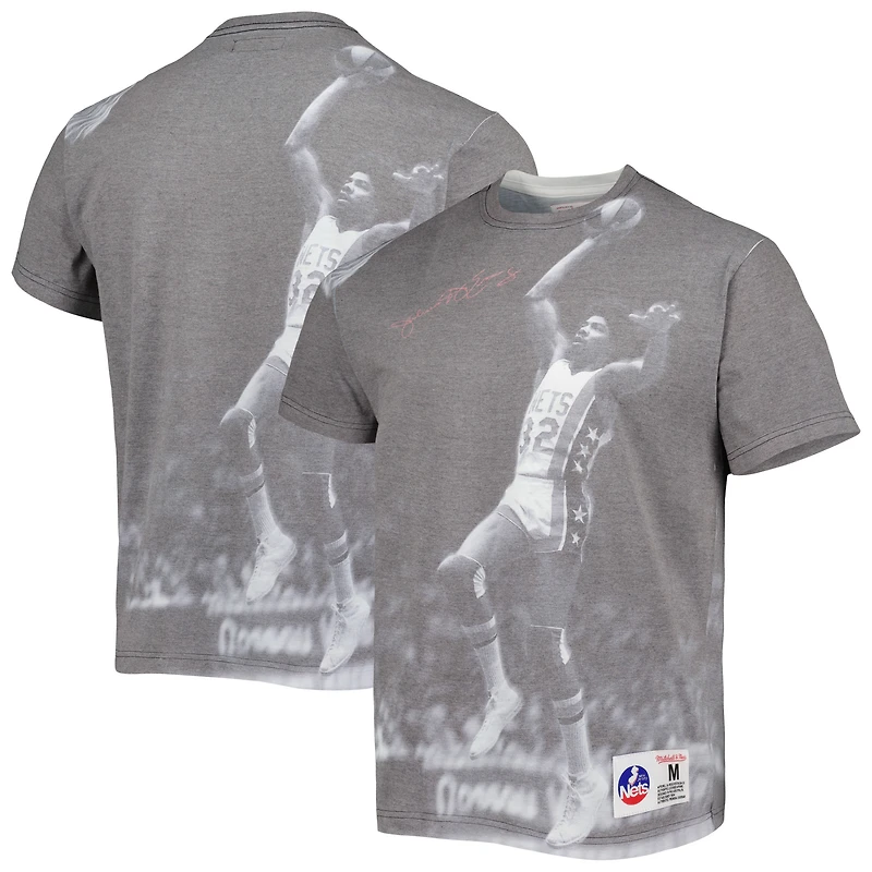 T-shirt Mitchell & Ness Julius Erving gris chiné New York Nets Above The Rim pour homme