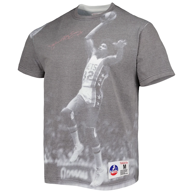 Men's Mitchell & Ness Julius Erving Heather Gray New York Nets Above The Rim T-Shirt
