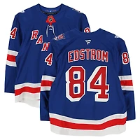 Maillot bleu n° 84 porté par Adam Edstrom des Rangers de New York lors de la saison 2025-2026 de la LNH.