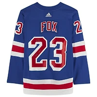 Maillot adidas authentique dédicacé par Adam Fox des New York Rangers bleu avec inscription « 2021 Norris »