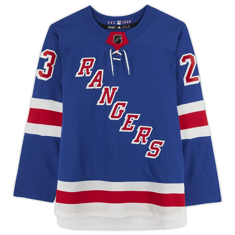Maillot adidas authentique dédicacé par Adam Fox des New York Rangers bleu avec inscription « 2021 Norris »
