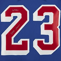 Maillot adidas authentique dédicacé par Adam Fox des New York Rangers bleu avec inscription « 2021 Norris »