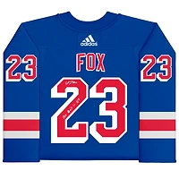 Adam Fox Blue New York Rangers Autographed Adidas Authentic Jersey with "No Quit in NY" Inscription